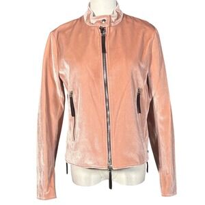 Giuseppe Zanotti Ofelia Women's Jacket Pink Velvet Long Sleeve Large
